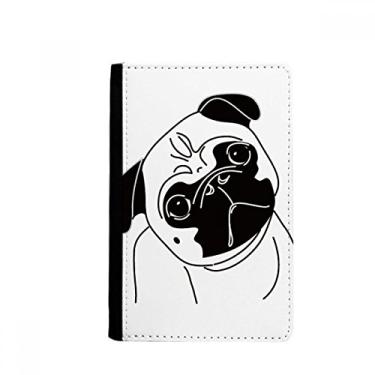 Imagem de Porta-passaporte com estampa de ilustração de cachorro de desenho preto, porta-cartões Notecase Burse