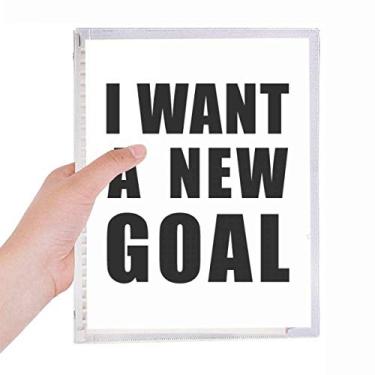 Imagem de Caderno I Want A New Goal Caderno Folhas Soltas Agenda Recarregável Papelaria