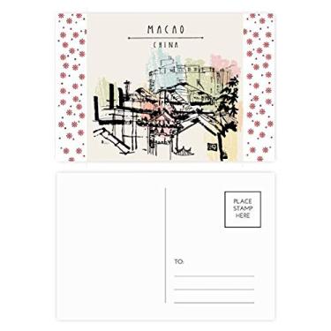 Imagem de Cartão postal de Natal com flores e arranha-céus em Macau China Cartão postal Bênção