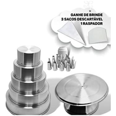 Imagem de Kit Confeiteiro (Formas + Bailarina + 16 Bicos + Brindes)