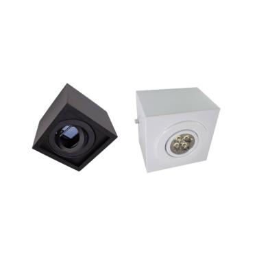 Imagem de Plafon Sobrepor Quadrado Pigmentado Ref.7665 GU10 - Damlux | Preto