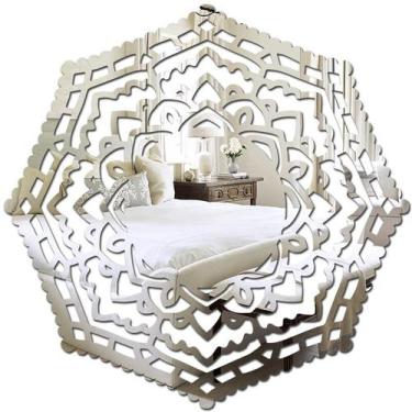 Imagem de Espelho Decorativo Decoração Sala Quarto Cozinha Mandala 3 - 3D Fantas