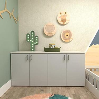 Imagem de Armário Duplo Baixo Infantil Corp Bramov Móveis Branco/cinza