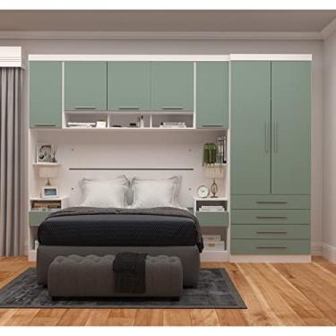 Imagem de Guarda Roupa Dormitório Modulado Alpes Casal 1,58 m Queen - Roupeiro Luciane M02 Cor:Verde