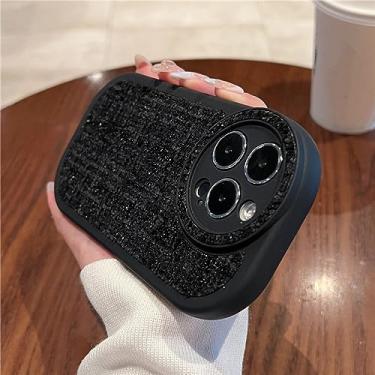 Imagem de Capa de telefone de tecido peludo de pelúcia para iPhone 14 11 12 13 Pro Max XR XS Max Plus Estética Lattice Soft Cover, T1, para iphone 12