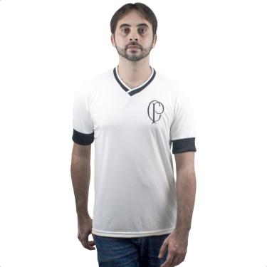Imagem de Camiseta SPR Corinthians Retro Decote V Off-White - Masculina-Masculino