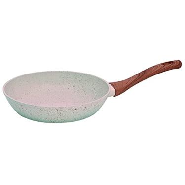 Imagem de Mimo Style Frigideira Linha Cook - Estrutura em Alumínio Revestida em Cerâmica, Fundo de Indução. Cabo Soft-Touch, Não Esquenta. Funciona em Fogão a Gás, Elétrico e Indução (Marmol - Vanilla, 24cm)