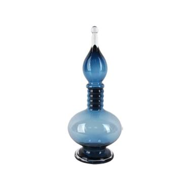 Imagem de Garrafa Decorativa Aladino de Vidro Azul 41cm WG0077 BTC
