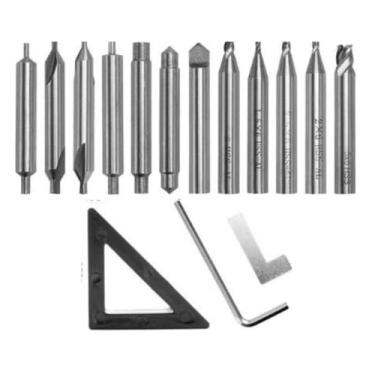 Imagem de kit fresa para maquina copiadora de chave pantografica vertical com 15pcs fresa topo guias fresa 2 cortes copiadora de chaves importadas