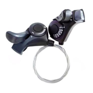 Imagem de Auto-plaza Par de alavanca de câmbio de marchas de ciclismo TX30-7 dedo dividido transmissão manual acessórios de câmbio de engrenagem para mountain BMX bicicletas de passageiros bicicletas dobráveis