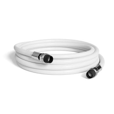 Imagem de THE CIMPLE CO 1,8 m, cabo coaxial RG6 branco com borracha – Conectores à prova de intempéries para uso interno/externo, F81/RF, coaxial digital para CATV, antena, internet, satélite e mais