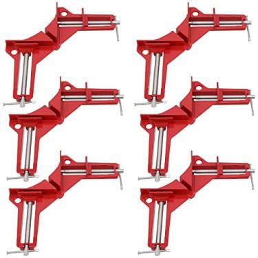Imagem de FUNSUEI Conjunto de 6 braçadeiras de canto de 90 graus, braçadeiras de ângulo reto, grampos de canto de aço para marcenaria, fixador de clipe de ângulo reto para suporte de vidro, moldura de imagem,