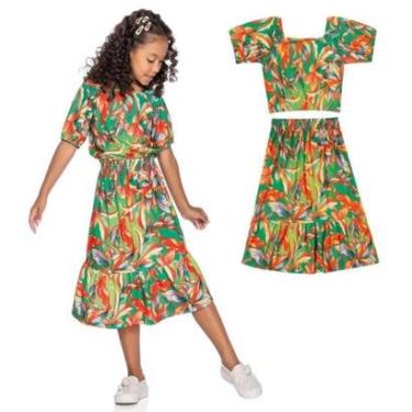 Imagem de Conjunto Infantil Cropped Saia Longa Elian-Feminino