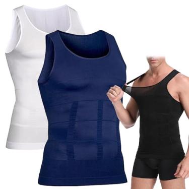 Imagem de POOULR Modelador corporal masculino, colete modelador corporal emagrecedor, camisa de compressão masculina, colete modelador corporal, 2 peças - C, 3X-Large