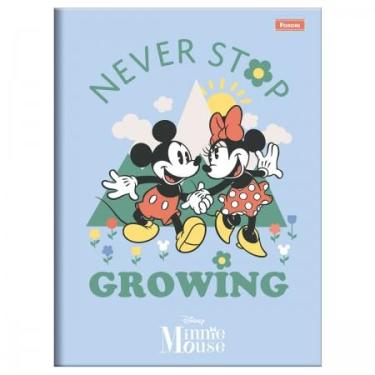 Imagem de Caderno Pequeno Brochura Minnie Mouse - Disney Tamanho 1/4 Capa Dura Foroni 80 Folhas (Azul)