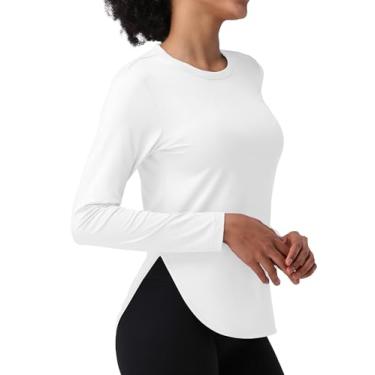 Imagem de Pioneer Camp Camisetas femininas de manga comprida FPS 50+ proteção UV leves de secagem rápida para caminhadas, corrida e treino, Branco, M