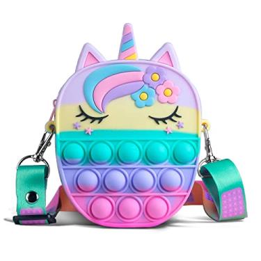 Imagem de Sichy Pop Bag for Girl and Women with Unicorn Pop Toy, Anti Stress Silicone Poppet Fidget Shoulder Bag