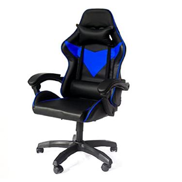 Imagem de Olist Poltrona Racer Reclinável Azul/Preta - Moderno, Cadeira Reclinável para Escritório e Jogos
