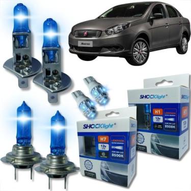 Imagem de Kit lâmpada shocklight super branca farol alto baixo e lanterna h1 h7 