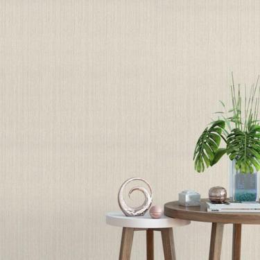 Imagem de Papel De Parede Adesivo Efeito Linho Tons Bege Rolo 10m. - Leliz Paper