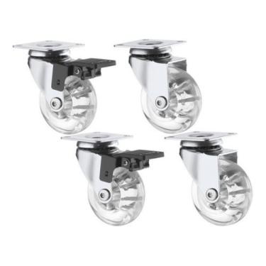 Imagem de 4 Rodizios Gel Rodinha 50mm Pu Roda Giratoria Silicone - comercialoliv