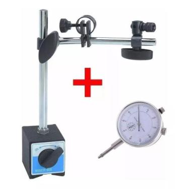 Imagem de Base Magnética Com Suporte 60 Kgf + Relogio Comparador - Dm Ferramenta