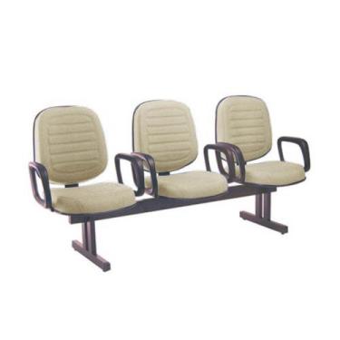 Imagem de Cadeira em Longarina com 03 lugares Linha Blenda Bege - Design Office 