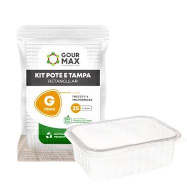 Imagem de Kit Potes Descartáveis Marmita Freezer Microondas 750ml 24un - Gourmax