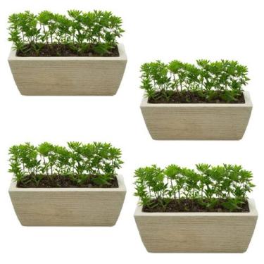 Imagem de kit com 4 Vasos Jardineira Floreira de chão Horta e temperos em casa P