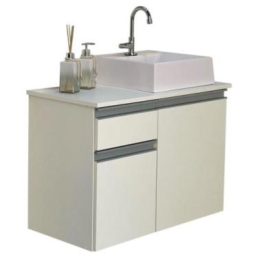 Imagem de Gabinete Balcão Banheiro Mdf - Abrzo 70Cm Com Cuba - Abrazzo Home Deco