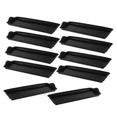 Imagem de Bandeja Preta Retangular Bar Petiscos Cafe Sushi BPA Free 10un - UZ