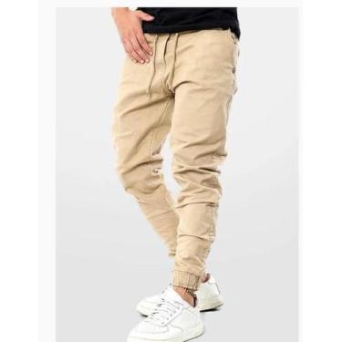 Imagem de Calça jogger jeans masculina super confortvel qualidade premium costur
