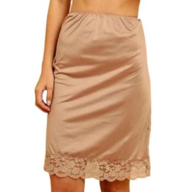 Imagem de Saia Anágua Segunda Pele Feminino Saiote Longa Básico Com Renda Confor