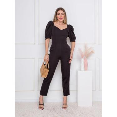 Imagem de WWZ FASHION Macacão Alfaiataria 1301 Elegância em Alfaiataria, Preto, 