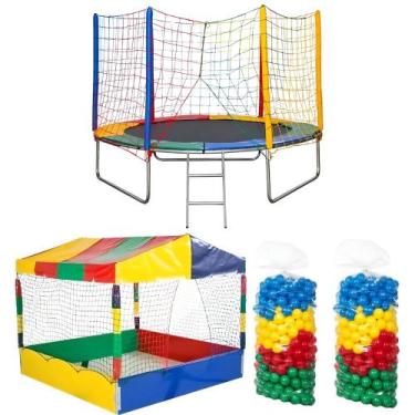 Imagem de Cama Elastica de 2,44 Infantil Pula Pula + Piscina de Bolinhas 1,5 Inf