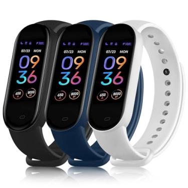 Imagem de Vancle Pacote com 3 pulseiras de substituição para Amazfit Band 5, pulseira esportiva de silicone macio compatível com acessórios Amazfit Band 5