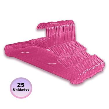 Imagem de Kit 25 Cabides Acrílico Infantil para Roupa de Bebê - Body Criança Cab