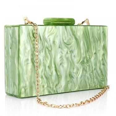 Imagem de Bolsas femininas de acrílico multicoloridas, perspex, geométricas, bolsa clutch elegante bolsa transversal para mulheres, banquete noturno, formatura, Verde 2, One Size