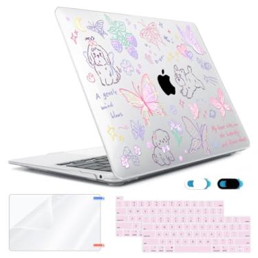 Imagem de HOHAIYOO Capa para MacBook Pro de 13 polegadas 2022 2021 2020-2017 versão M2 M1 A2338 A2251 A2289 A2159 A1989 A1706 Touch bar, capa rígida de plástico, capa de teclado, protetor de tela e capa de