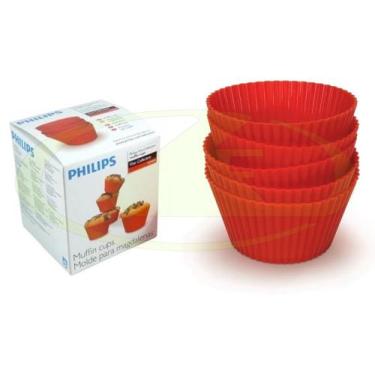 Imagem de Caixa com 5 formas de silicone para muffin cupcake airfryer multicooke