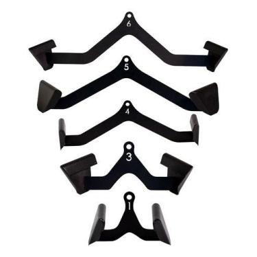 Imagem de Kit 5 Puxador Anatômico Costas Maciço Exercício Academia - BASE