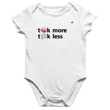 Imagem de Body Bebê Algodão Think more, Talk less - Foca na Moda, Branco, G