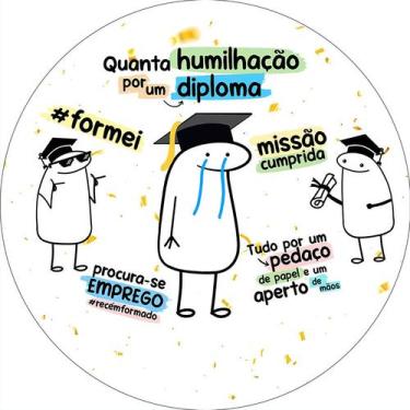 Imagem de Painel De Festa Redondo 1,50x1,50 - Flork Formatura Humilhação Diploma