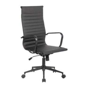 Imagem de Cadeira Office Sevilha Aço Preto Alta Pu Preto - Rivatti