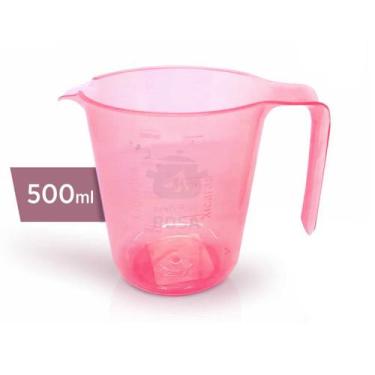 Imagem de Jarra de 500 (Quinhentos) Mililitro ROSA Escrita Injetada Apto ao Micr
