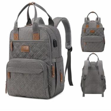 Imagem de Mochila Land Luxury Com Usb Cor Cinza, Preto