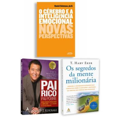 Imagem de Kit 3livros, Pai Rico, Pai Pobre + O Cérebro e a Inteligência Emociona