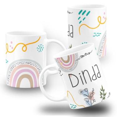 Imagem de Caneca Da Dinda Carinho Amor boho - Amo Personalizado, Branco