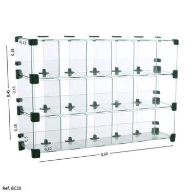 Imagem de Baleiro Expositor Modulado Em Vidro - 0,60 X 0,45 X0,15 - Balcãonet