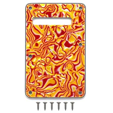 Imagem de Placa traseira de guitarra com 6 furos Strat Tremolo para Fender USA/Mexican Standard Stratocaster (concha vermelha)